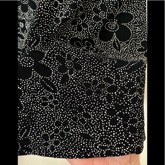 Frazier Lawrence black/white textured dots short sleeved beautiful blouse, XL - Picture 6 of 6